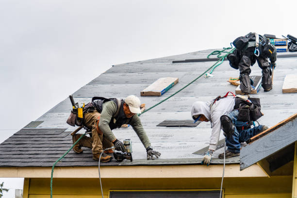 Professional Gutter Installation technician working in Holly, MI